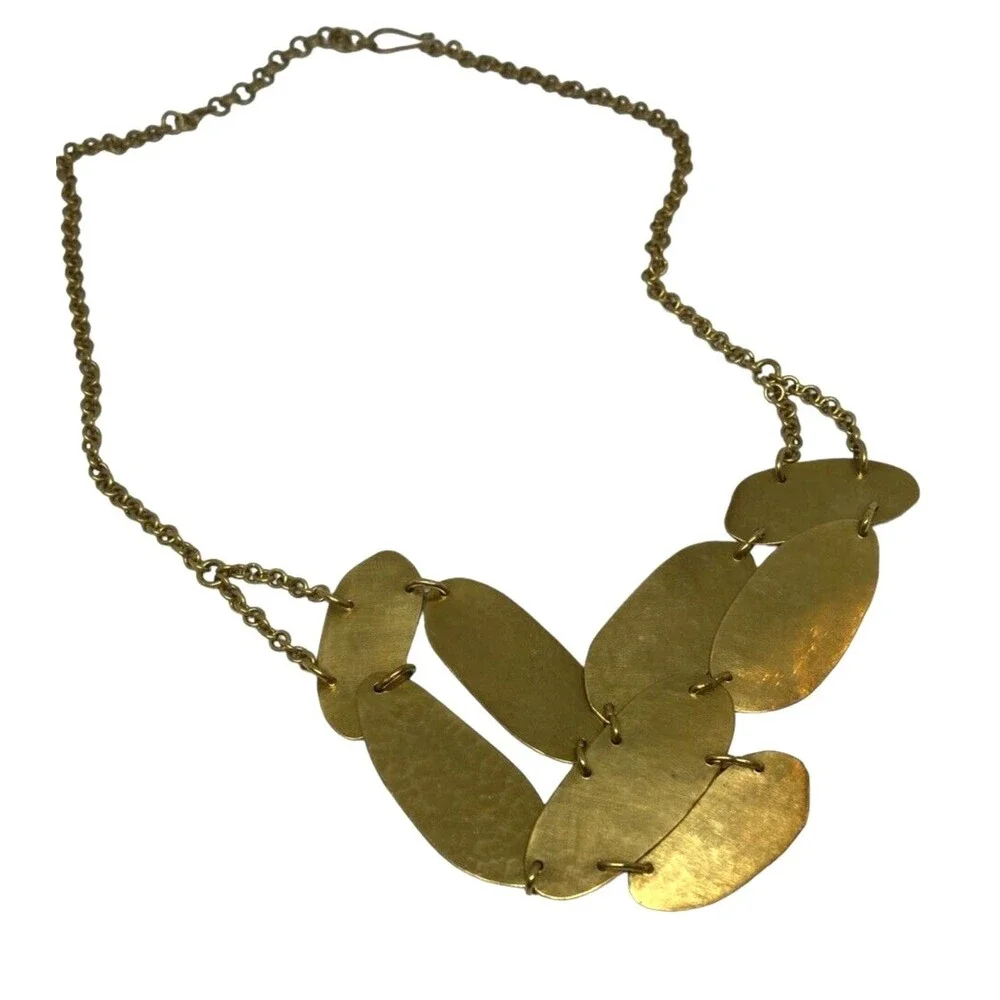 artisan necklace oval pounded metal Unique art whimsygoth fantasy fairycore